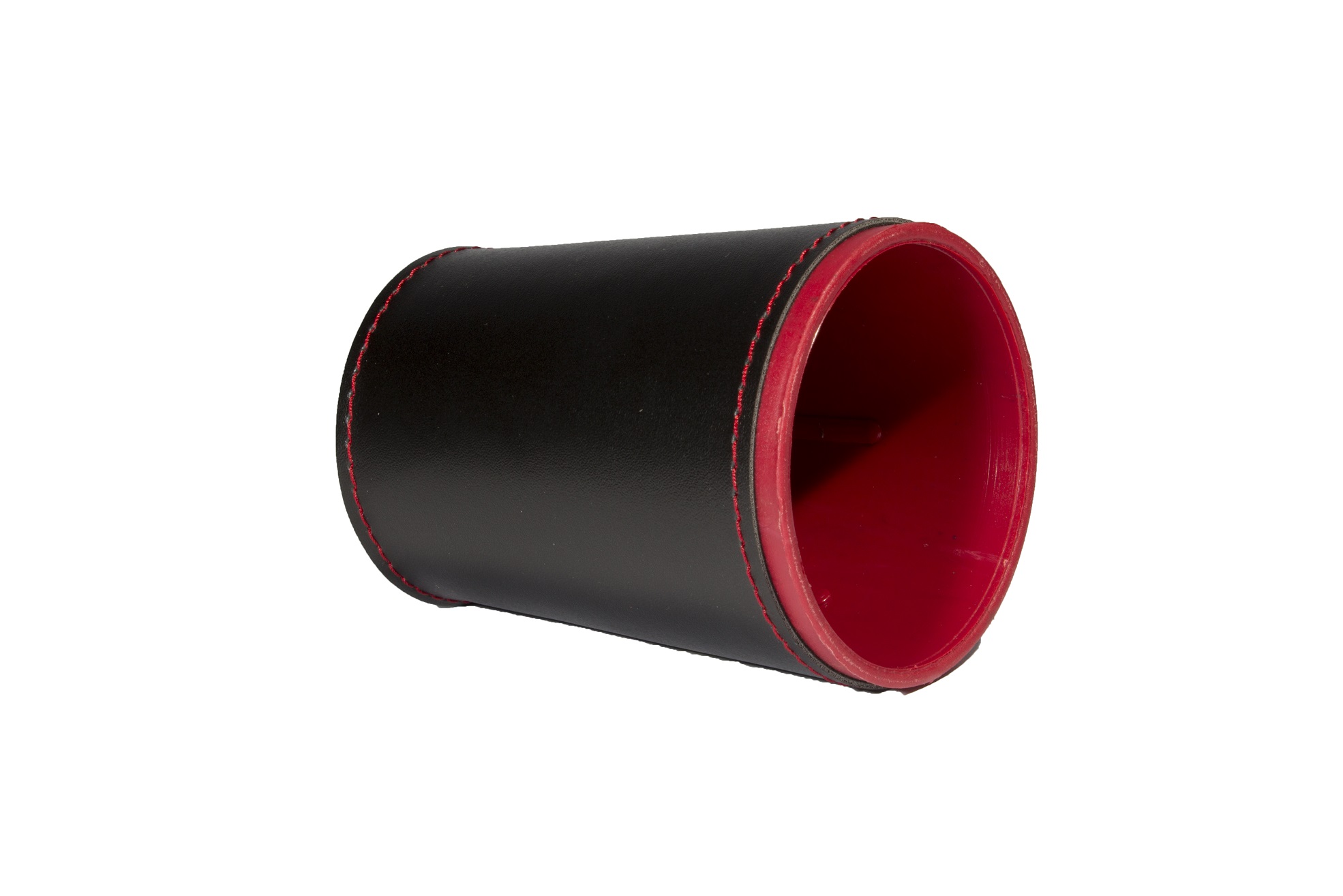 Cubilete Profesional con 5 Dados Poker. Vaso Estriado Color Rojo