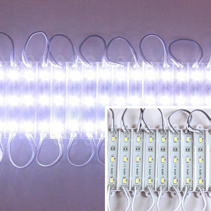 Modulo 3 Led 5730 (200 Pzs) Blanco Frio 6500k 12v .72w