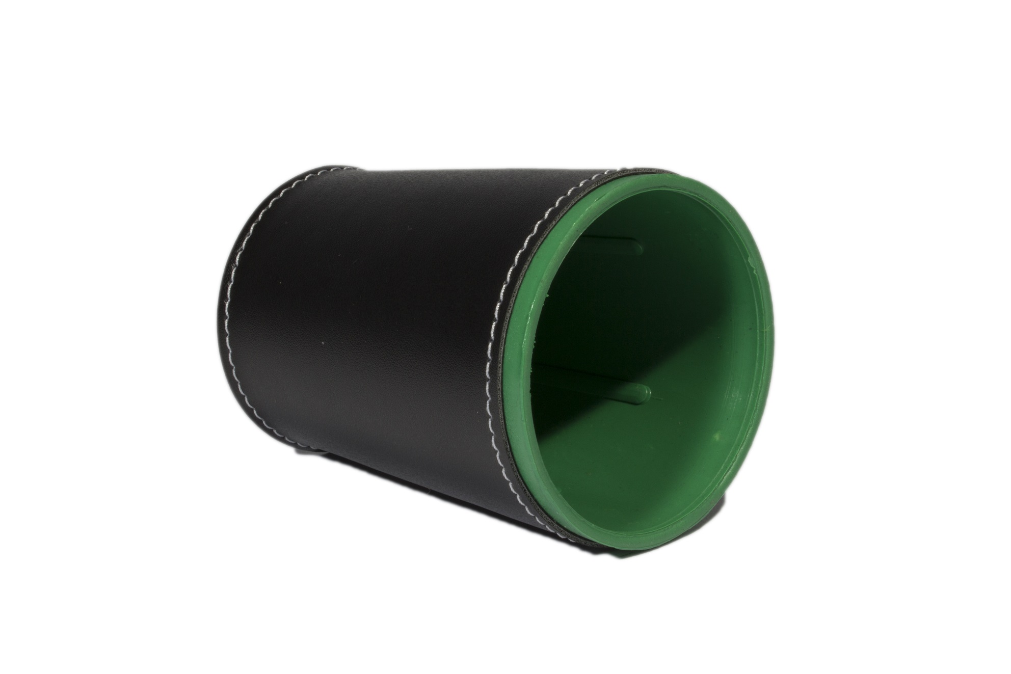 Cubilete Profesional con 5 Dados Poker. Vaso Estriado Color Verde