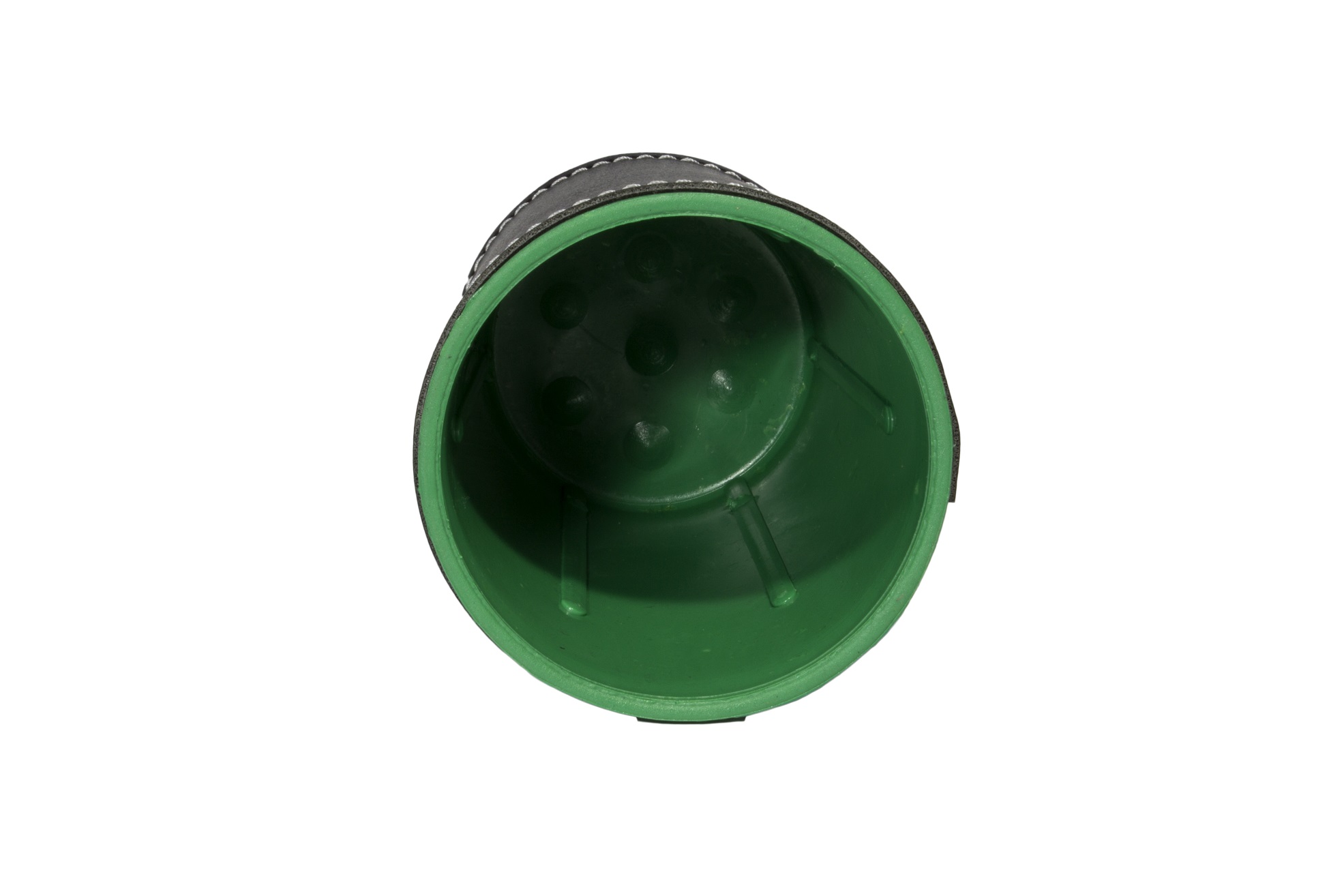 Cubilete Profesional con 5 Dados Poker. Vaso Estriado Color Verde