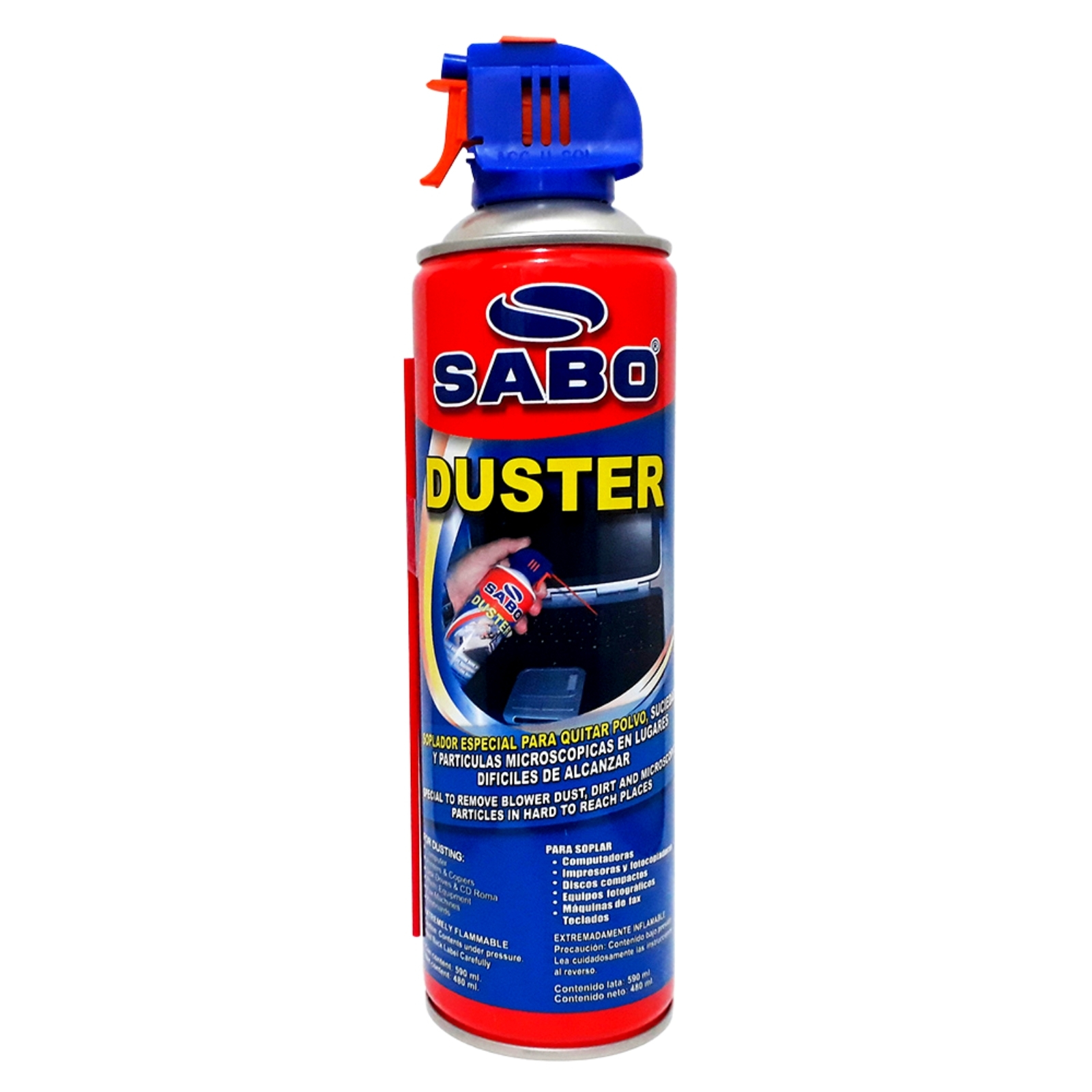 Aire Comprimido SABO Duster Aire Comprimido en Lata con Soplador Especial 590 Ml