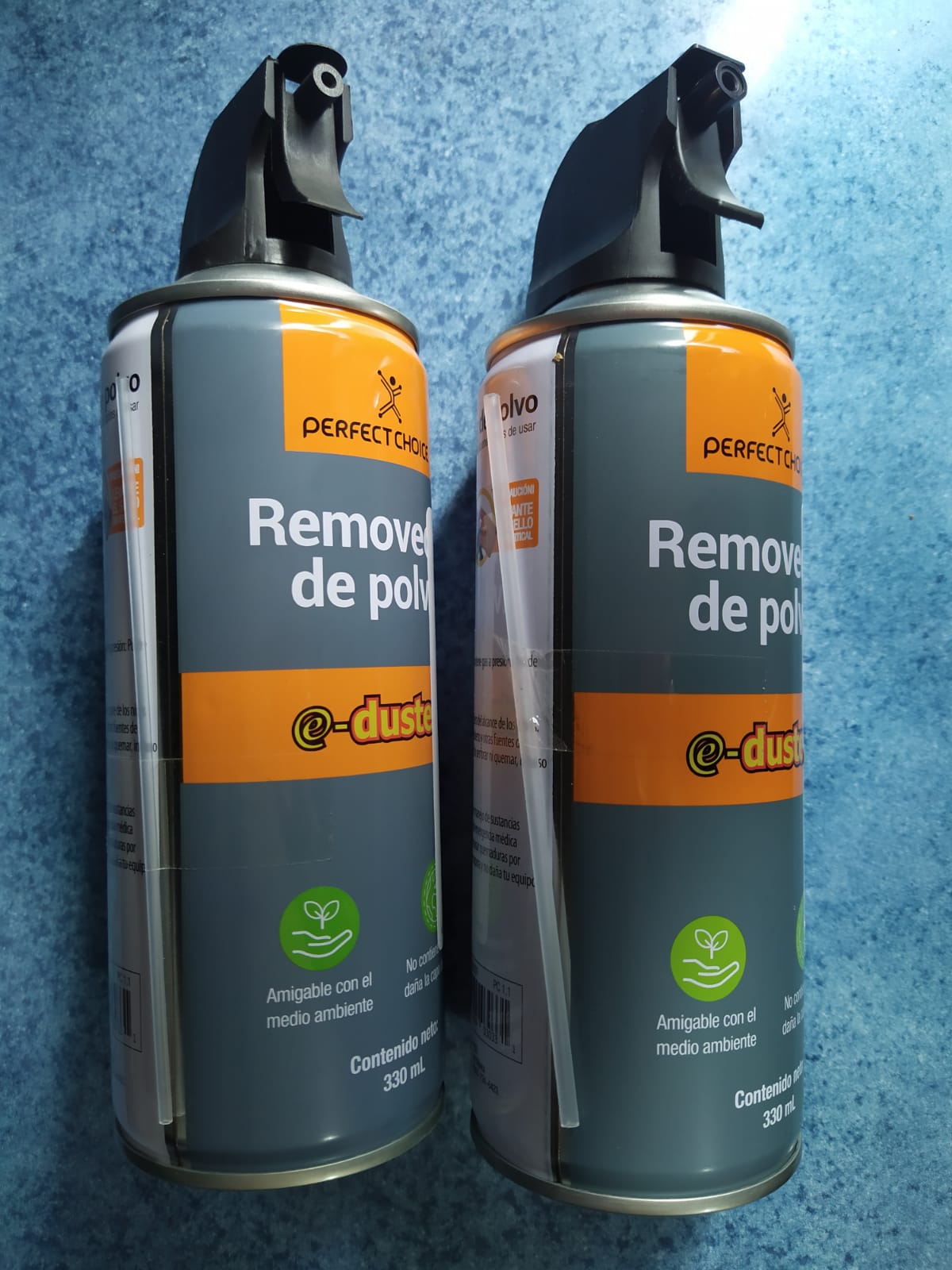 TWO PACK AIRE COMPRIMIDO ECOLOGICO 330ML REMOVEDOR POLVO BASURA COMPUTO TECLADO HIGIENE PC-034100