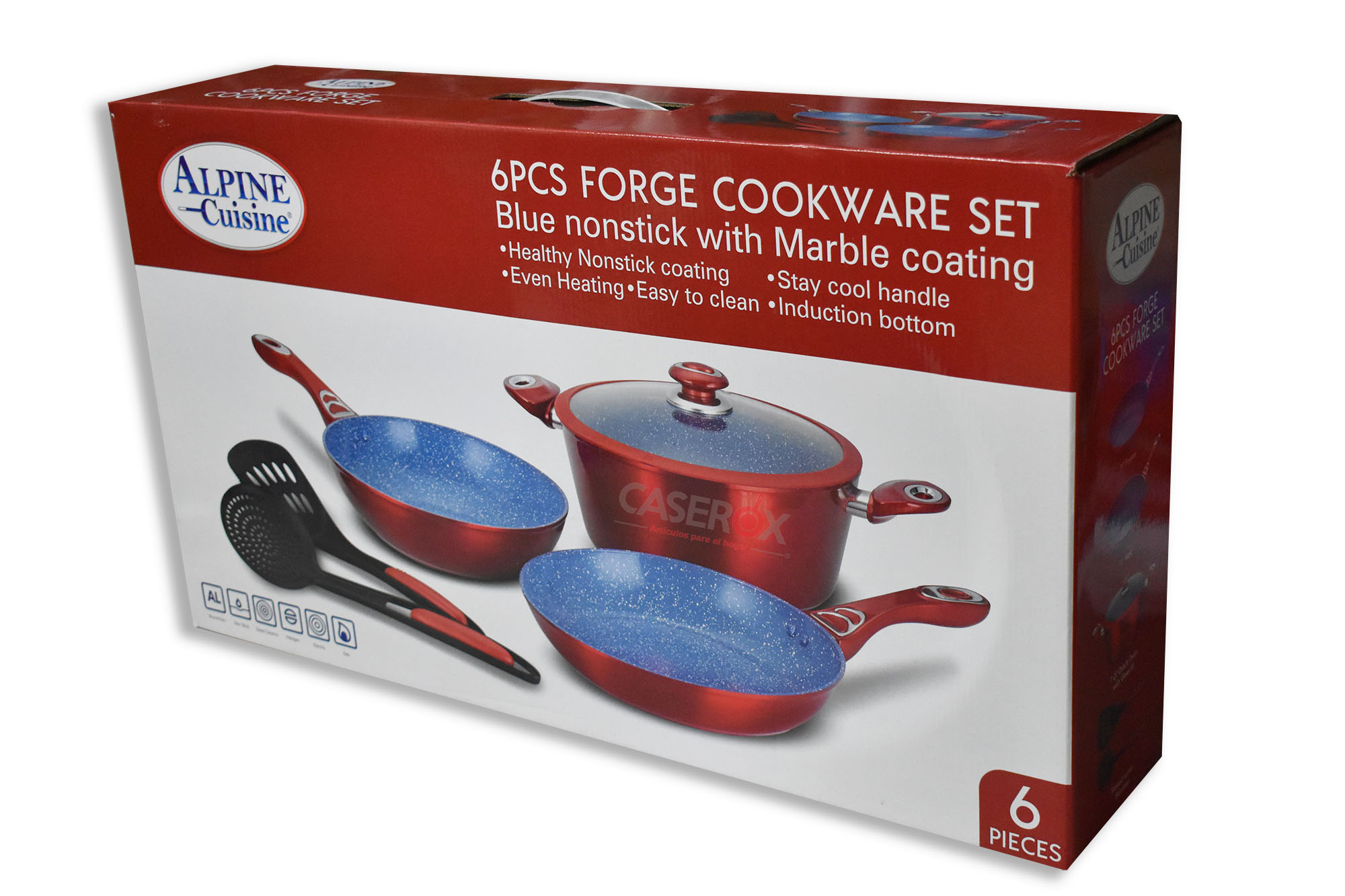 Batería Aluminio c/Ceramica Antiadherente 6pzas - Alpine Cuisine