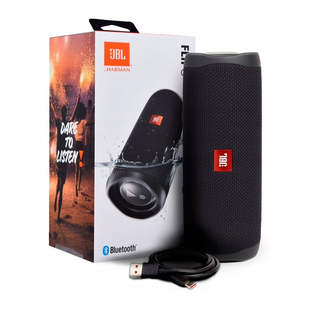Bocina Jbl Flip 5 Portátil Bluetooth Negro IMPERMEABLE.