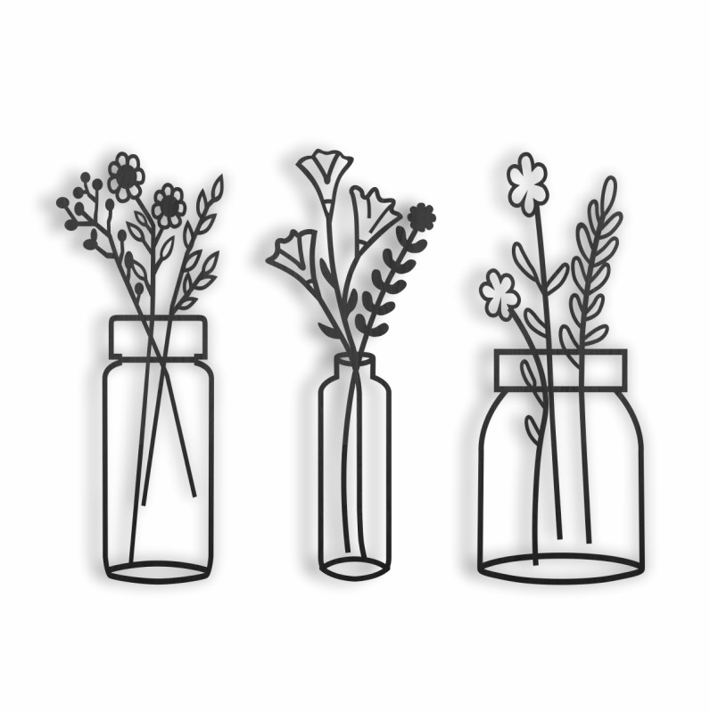 Cuadro Decorativo Floreros Madera Mdf (6mm) DECORACION DE INTERIORES