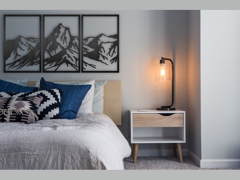 Cuadro Decorativo Montaña Madera Mdf 6mm 3 Pzas