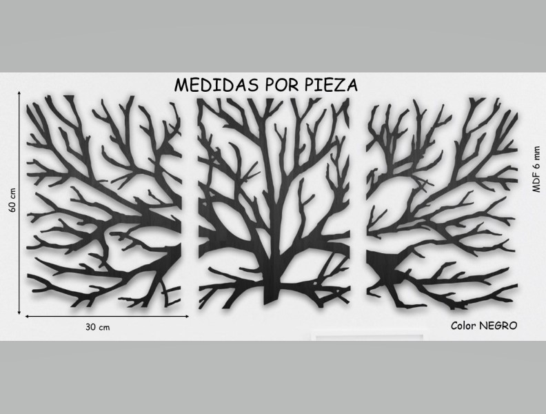 Nuevo Cuadro Decorativo Arbol Seco Madera Mdf 6mm Pared Muro