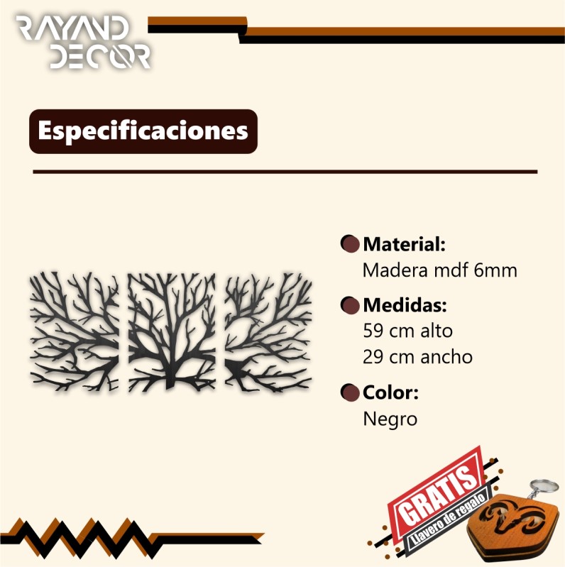 Nuevo Cuadro Decorativo Arbol Seco Madera Mdf 6mm Pared Muro