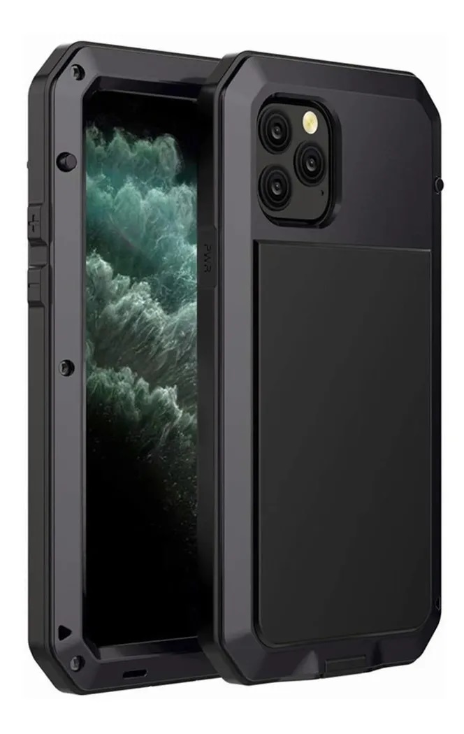 Funda Uso Rudo Para iPhone 11 Pro Max Alto Impacto Metalica Con Mica Gruesa Integrada