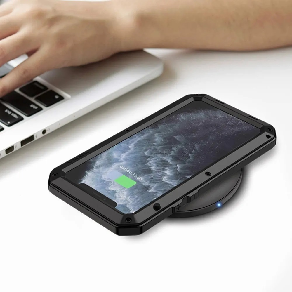 Funda Uso Rudo Para iPhone 11 Pro Max Alto Impacto Metalica Con Mica Gruesa Integrada