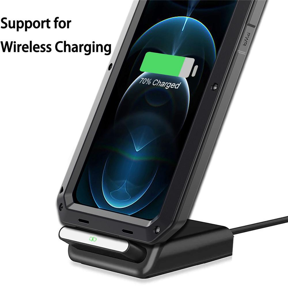 Funda Uso Rudo Para iPhone 12 Mini Alto Impacto Metalica Con Mica Gruesa Integrada