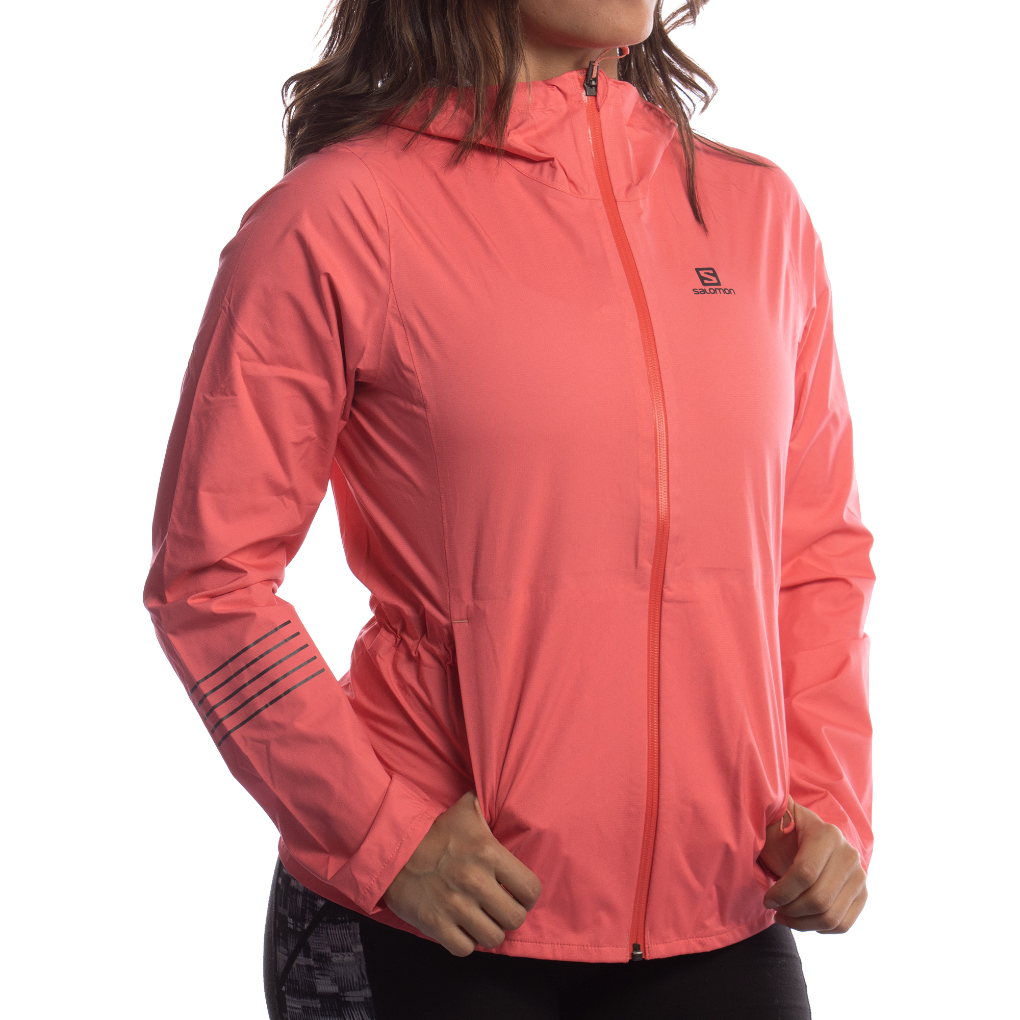 Chamarra Salomon Mujer Lightning Waterproof Rosa LC1064300
