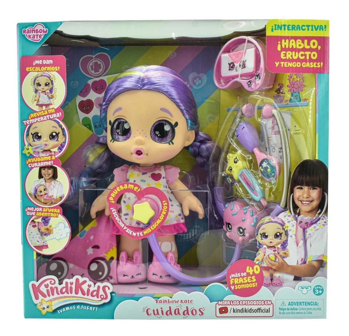 Kindi Kids Rainbow Kate Cuidados 27 Cm Shopkins Bandai