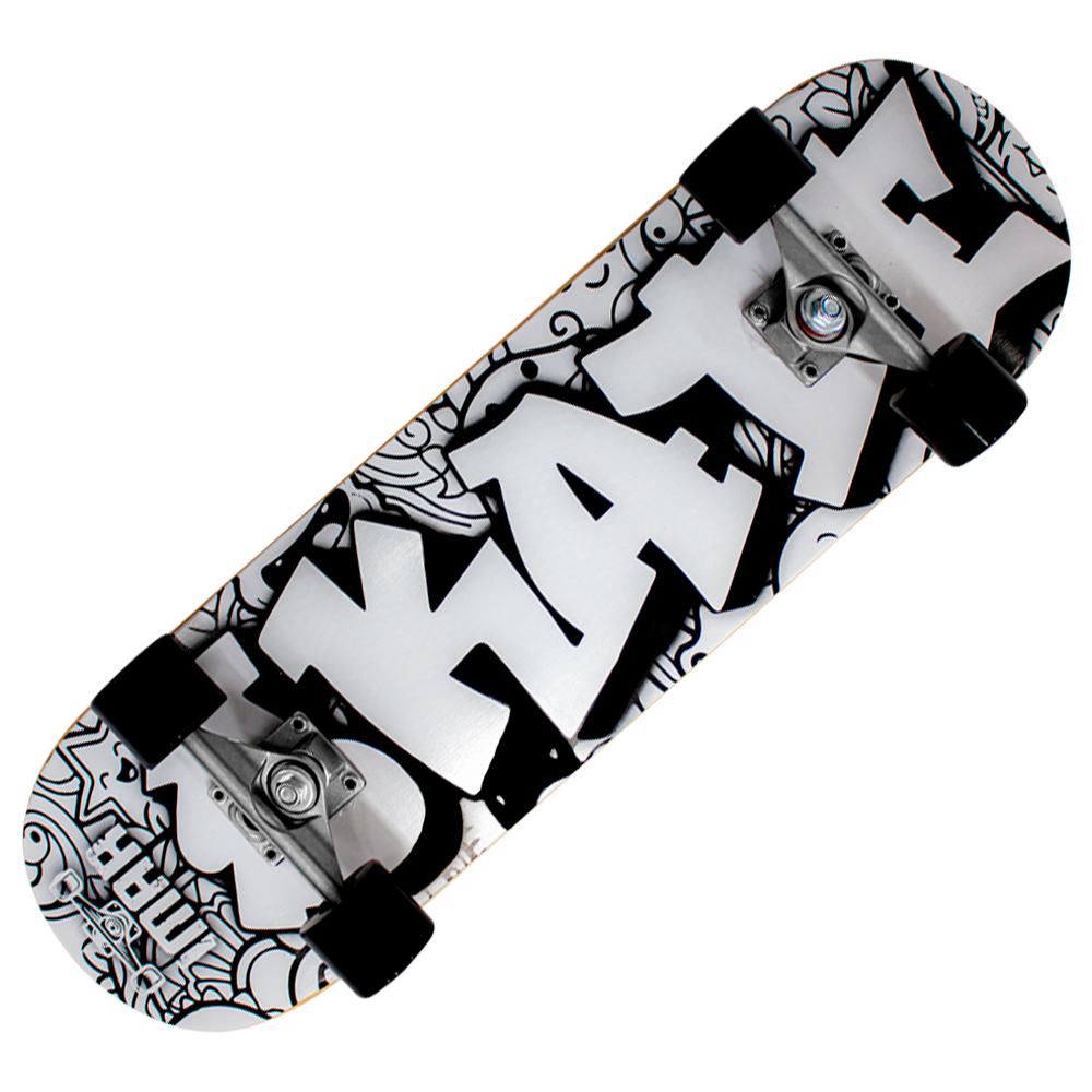 Patineta Skate Clásica Tabla Madera Juvenil Llantas Resistentes De Gel