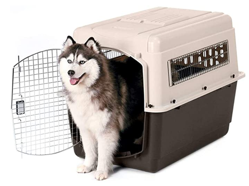 Petmate Ultra Vari - Traspotadora para mascota , trasportadora para mascota para viajes, Caseta para perros, resistente, sin herramientas, (Taupe/Black), 101.6 cm (40")