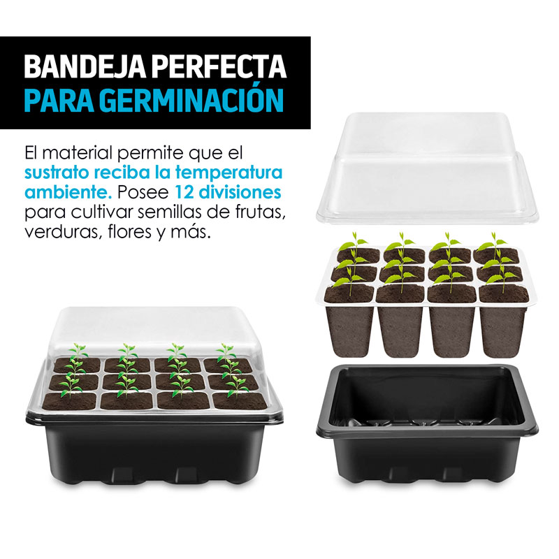 Maceta tipo Semillero de Germinación con Tapa (10 Piezas) Redlemon