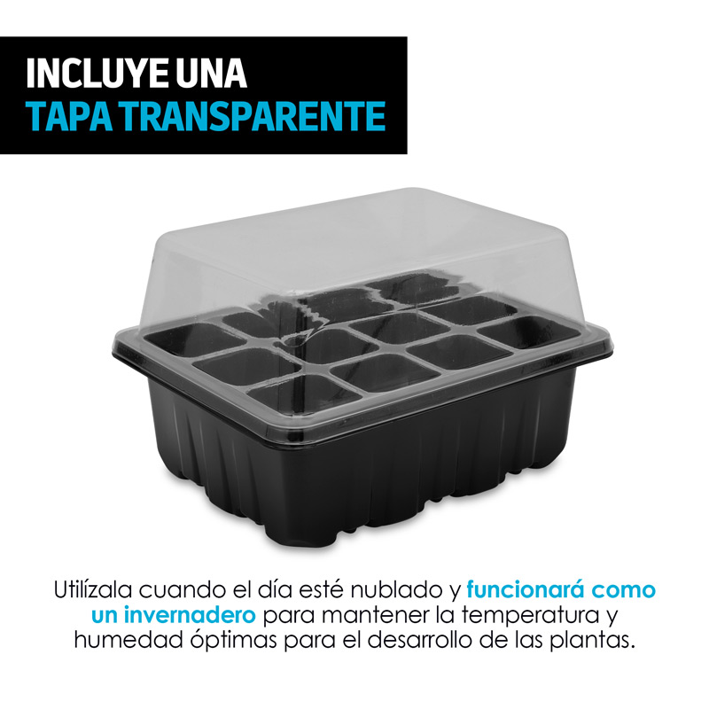 Maceta tipo Semillero de Germinación con Tapa (10 Piezas) Redlemon