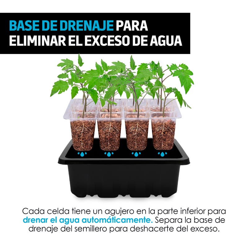 Maceta tipo Semillero de Germinación con Tapa (10 Piezas) Redlemon