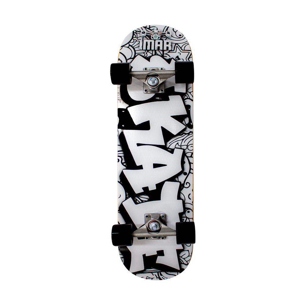 Patineta Skate Clásica Tabla Madera Juvenil Llantas Resistentes De Gel