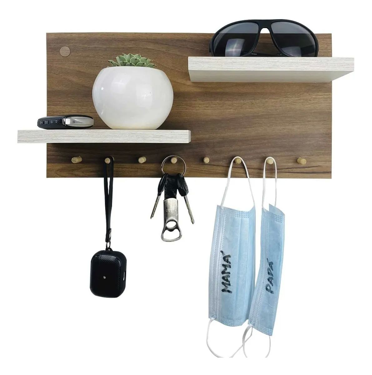 Perchero Organizador Porta Llaves De Pared Melamina Moderno