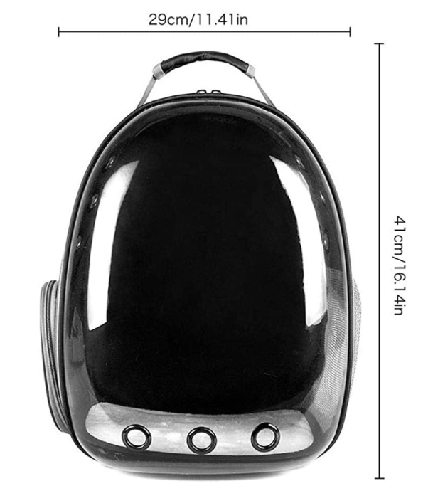 Mochila trasportadora para mascota ,Bolsa de Transporte para Mascotas Perro/Gato Mochila Portátil para Cápsulas Espacio Transparente Jaula Respirable (Negro)