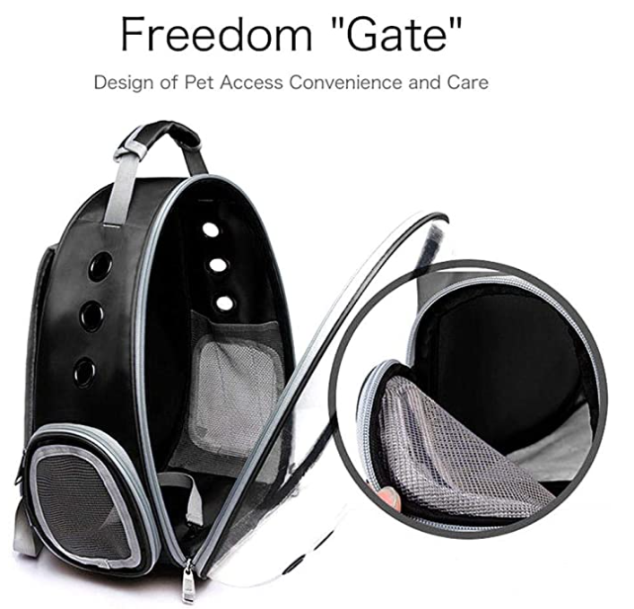 Mochila trasportadora para mascota ,Bolsa de Transporte para Mascotas Perro/Gato Mochila Portátil para Cápsulas Espacio Transparente Jaula Respirable (Negro)