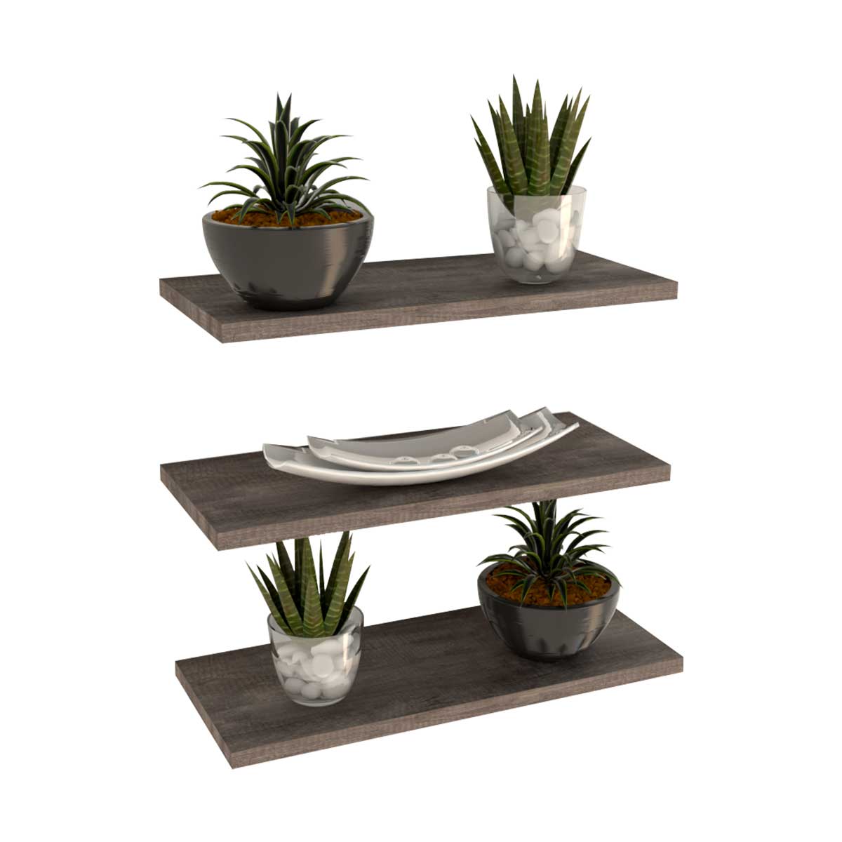 3 Repisas Flotantes Minimalistas Melamina Vintage 30x15