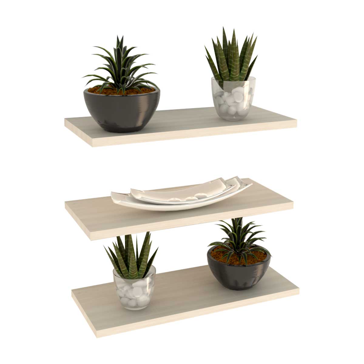 3 Repisas Flotantes Minimalistas Melamina Vintage 30x15