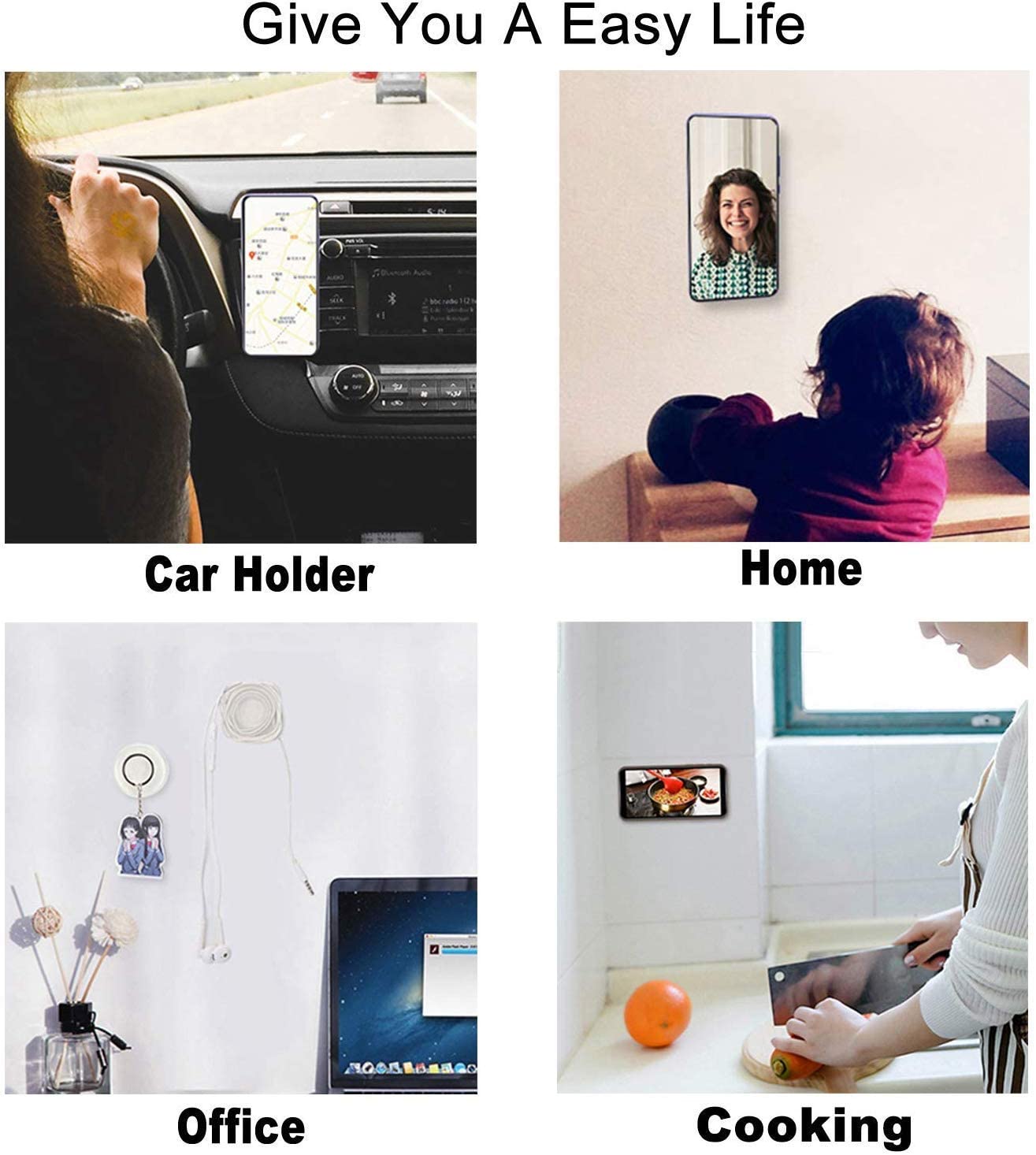 Nano Gel Pad Traceless Magic Sticker, [versión mejorada] antideslizante Nano Casual Paste Sticker Phone Holder para coche hogar oficina lavable-reutilizable-Multi-Functional-Stick a cualquier lugar y fácil de quitar, 1-Square