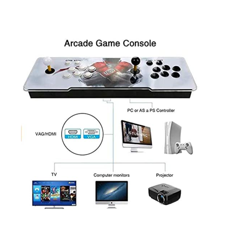 Consola Arcade Pandora Con 2 Joystick +6000 Juegos HD 3D 2D 1280X720 | 2 Jugadores | HDMI | VGA | USB |