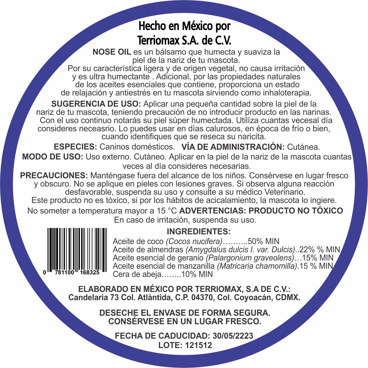 NOSE OIL (HUMECTANTE PARA LA NARIZ PERRO) 55 ML