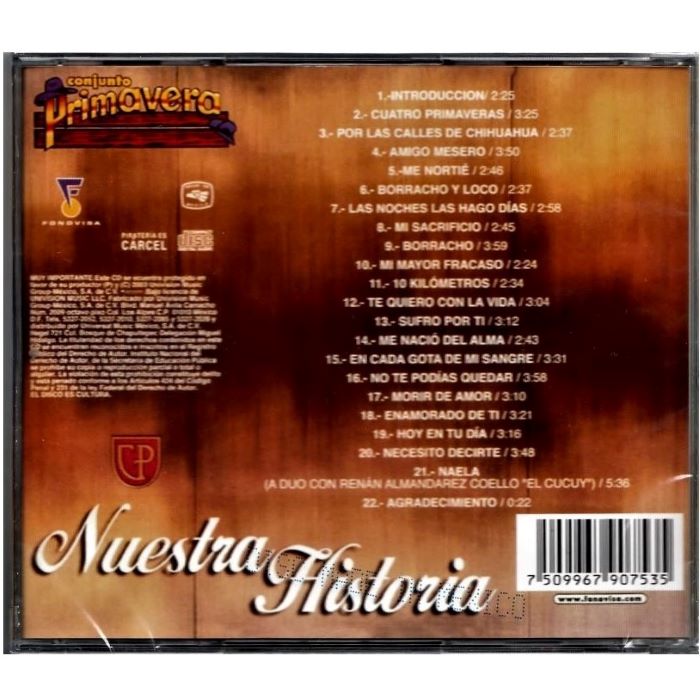 CD Conjunto Primavera ~ Nuestra historia: 20 grandes éxitos