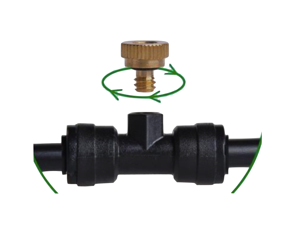 6 Espreas Boquillas con Tee Aspersoras Nebulizadoras Riego 1/4"