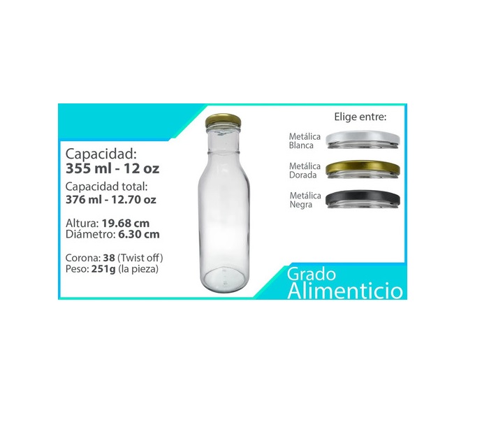 Botellas Pequeñas De Vidrio Transparente De 12, 2 Oz (60 Ml)