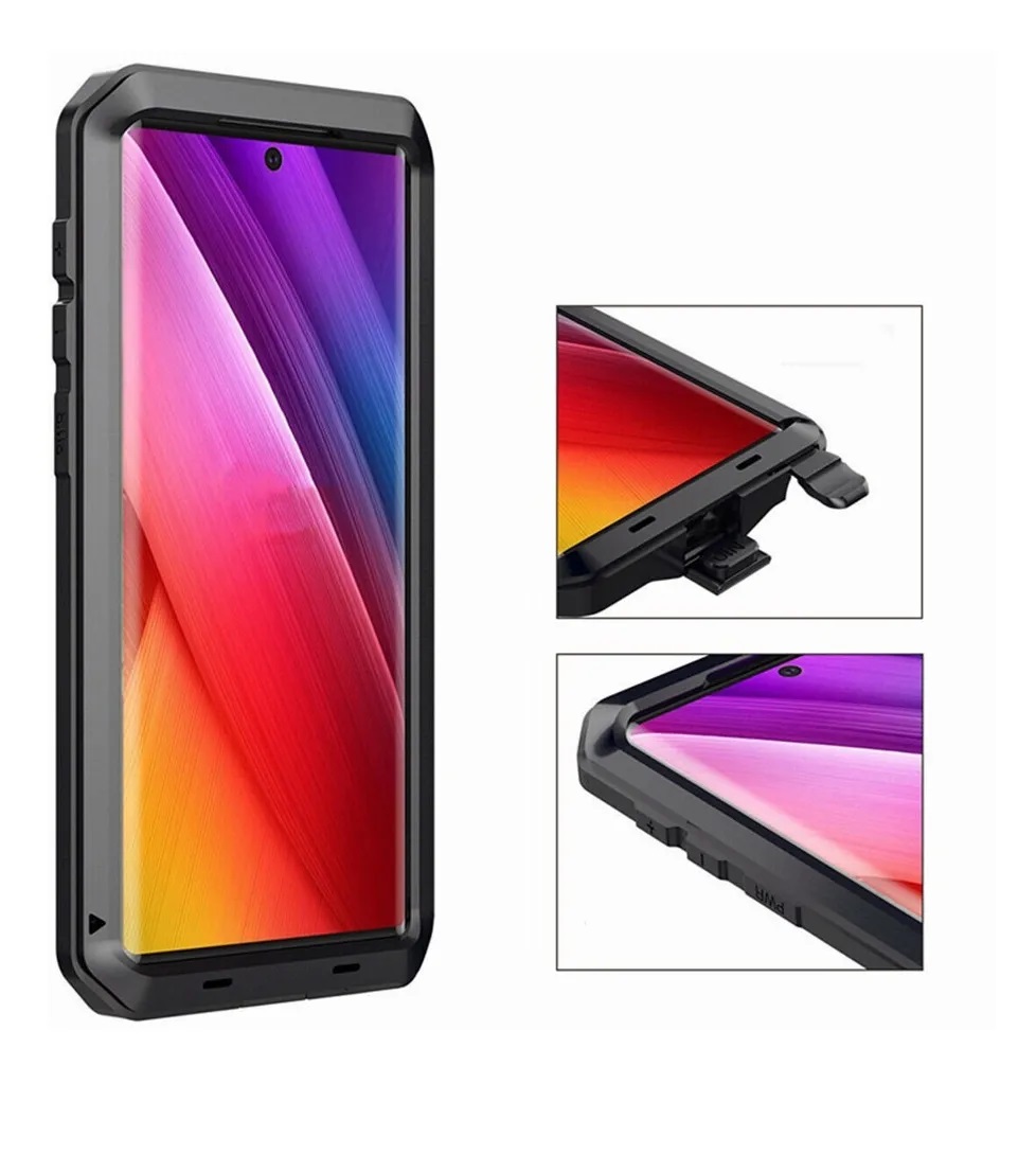 Funda Uso Rudo Samsung Note 10 Galaxy Alto Impacto Metalica Con Mica Delgada Flexible