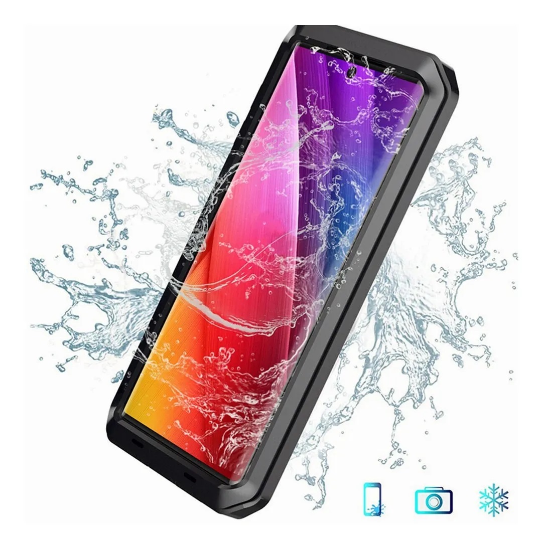 Funda Uso Rudo Samsung Note 10 Galaxy Alto Impacto Metalica Con Mica Delgada Flexible