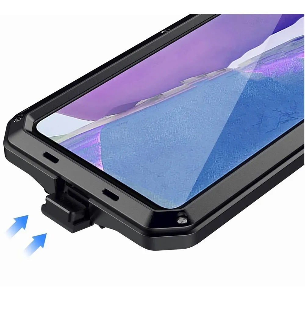 Funda Uso Rudo Samsung Note 20 Ultra Galaxy Alto Impacto Metalica Con Mica Delgada Flexible