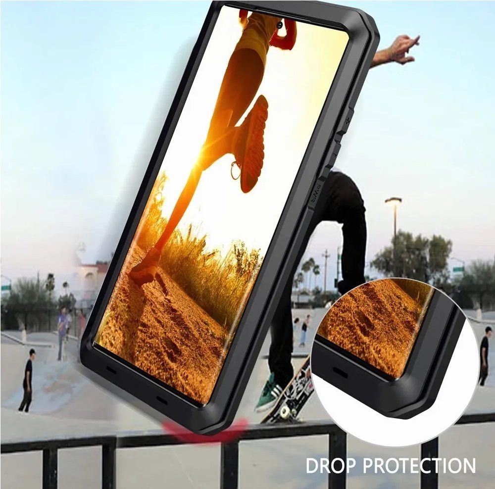 Funda Uso Rudo Samsung Note 20 Ultra Galaxy Alto Impacto Metalica Con Mica Delgada Flexible