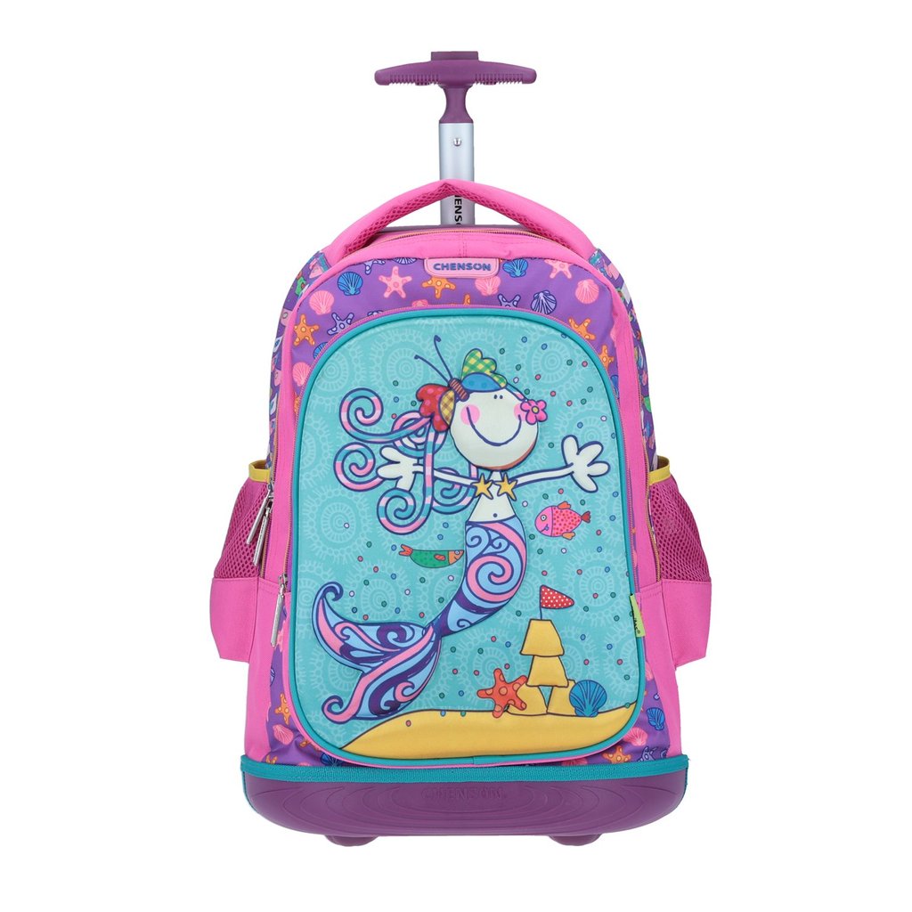 Mochila Grande Con Ruedas y Baston Chenson Fulanitos 3D
