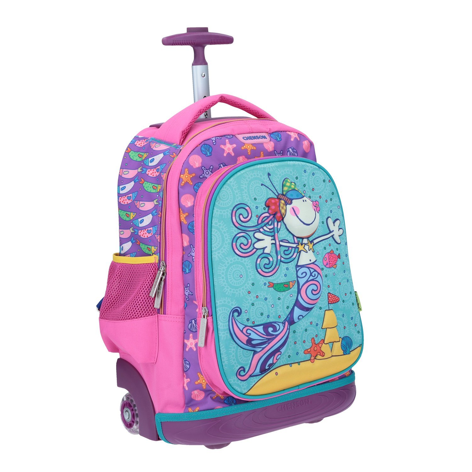 Mochila Grande Con Ruedas y Baston Chenson Fulanitos 3D