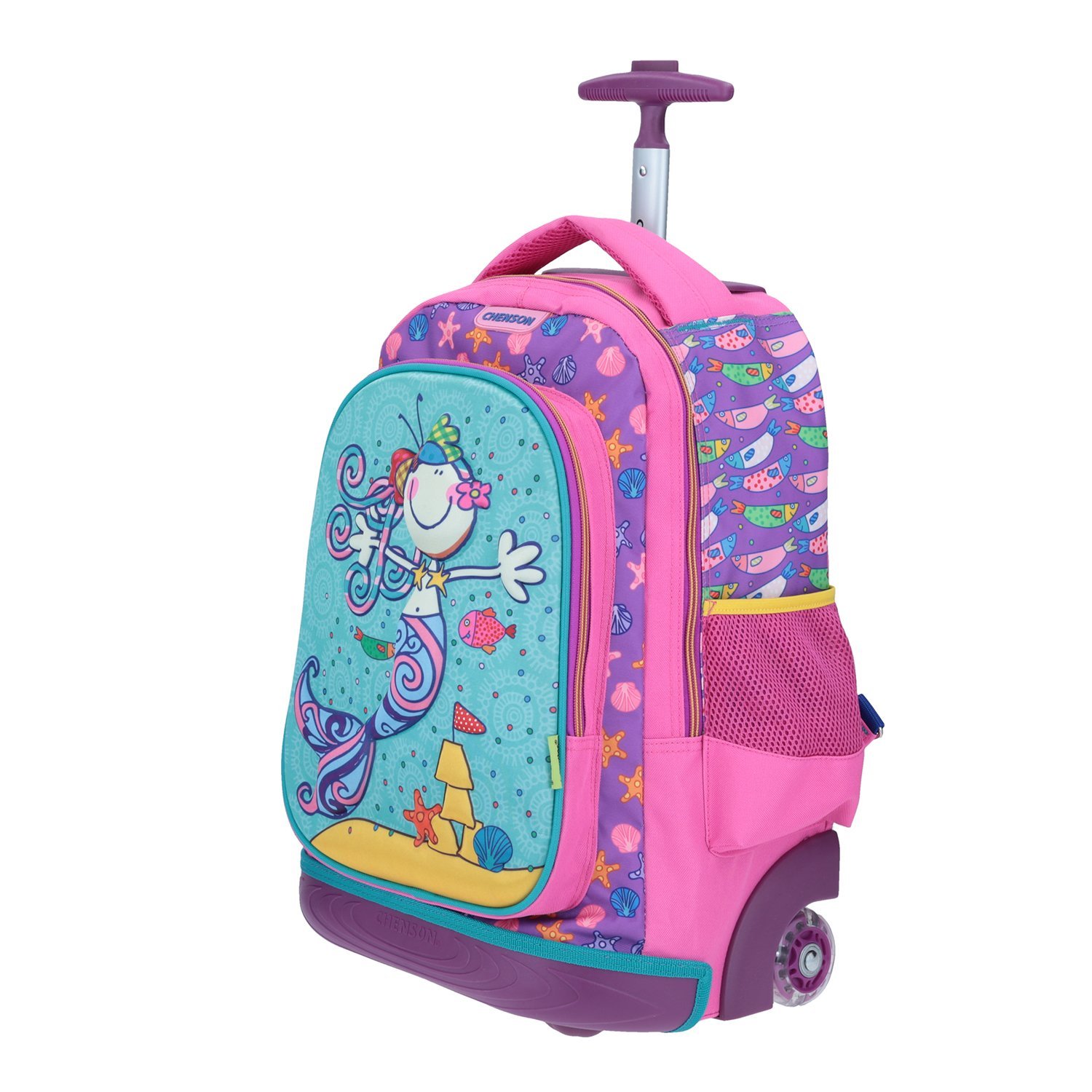 Mochila Grande Con Ruedas y Baston Chenson Fulanitos 3D