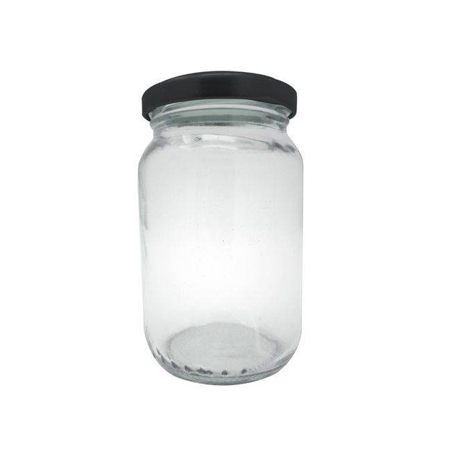 Frasco De Vidrio 235 Ml 8 Oz 48 Pz  Recuerdos Tapa Negra.