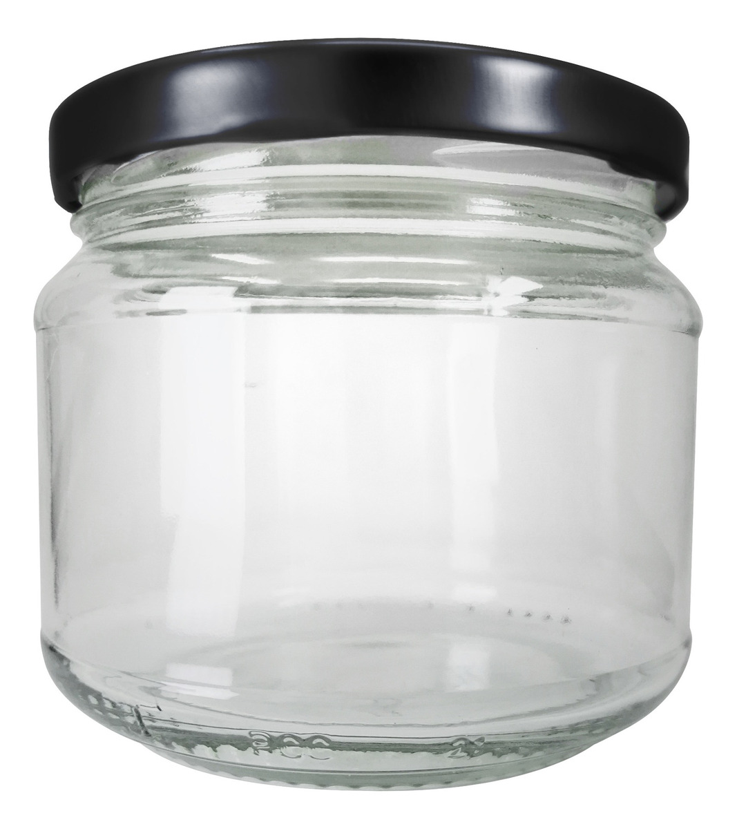 Frasco De Vidrio 12 Oz 350 Ml 12 Pz Recuerdos Bautizo Boda Tapa Negra 