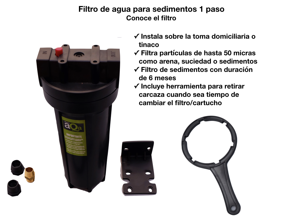 Filtro De Agua Para Sedimentos Toma/tinaco Paso 1 Marca Aqa