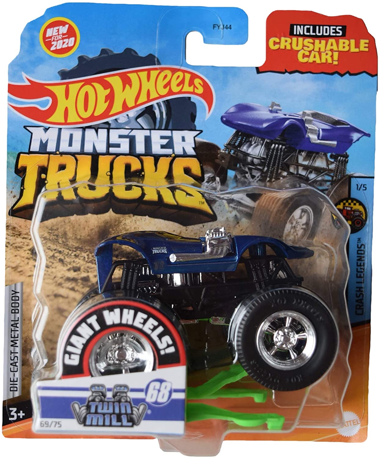 Carro Hot Wheels Monster Truck 1:64 sortidos Mattel FYJ44 - Blanc