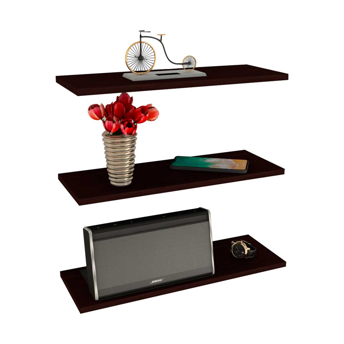 3 Repisas Flotantes Minimalistas Melamina Vintage 40x15