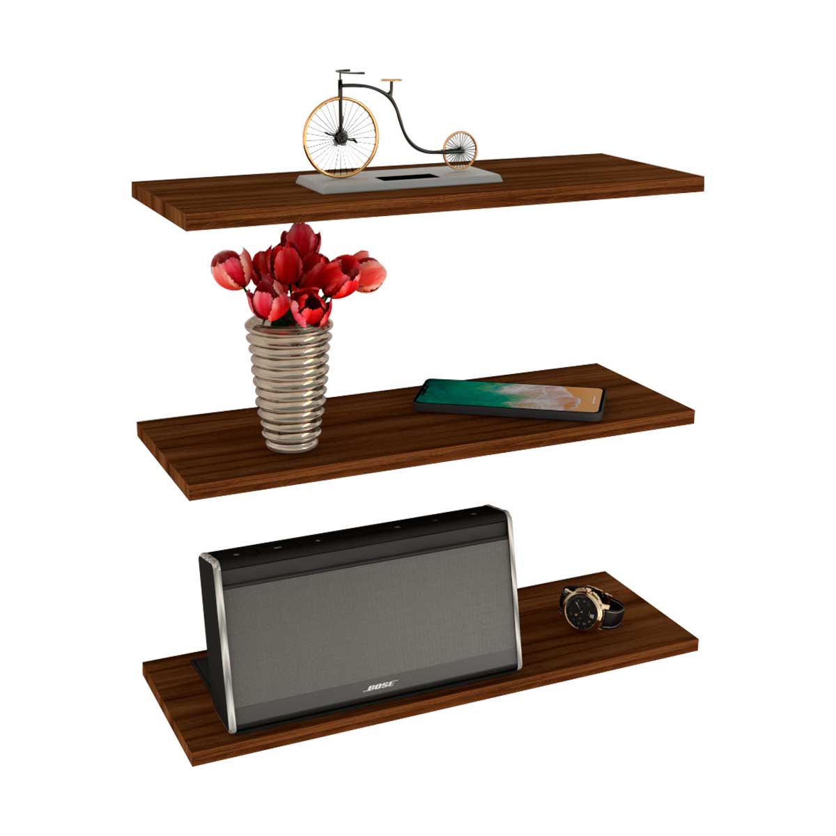 3 Repisas Flotantes Minimalistas Melamina Vintage 40x15