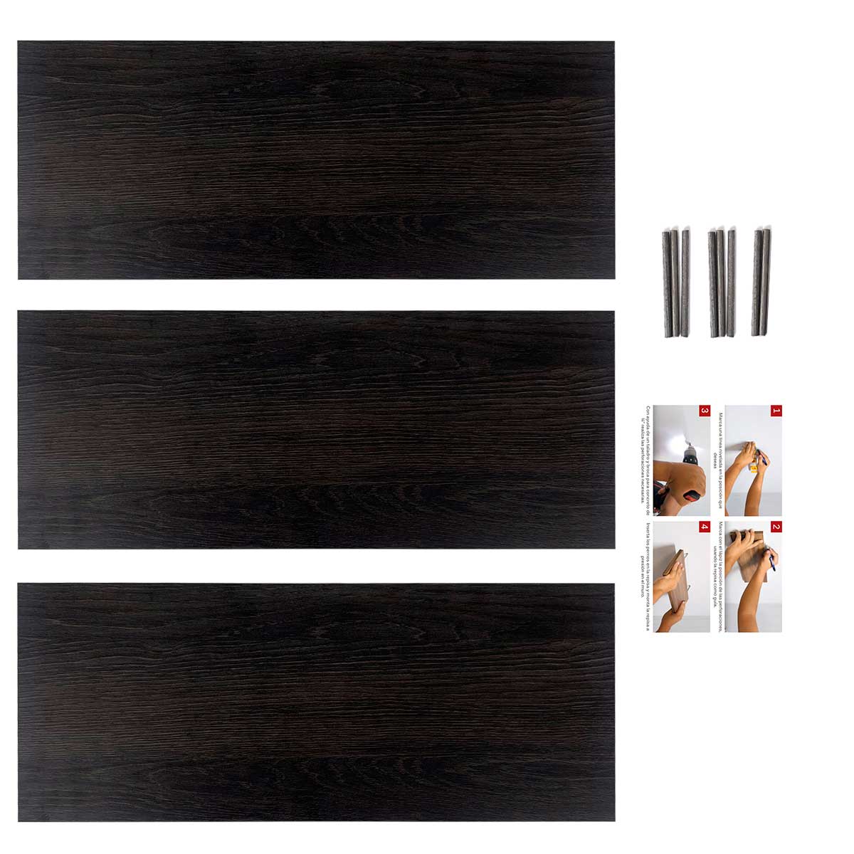 Set 3 Repisas Flotantes Modernas Minimalistas Melamina 50x20