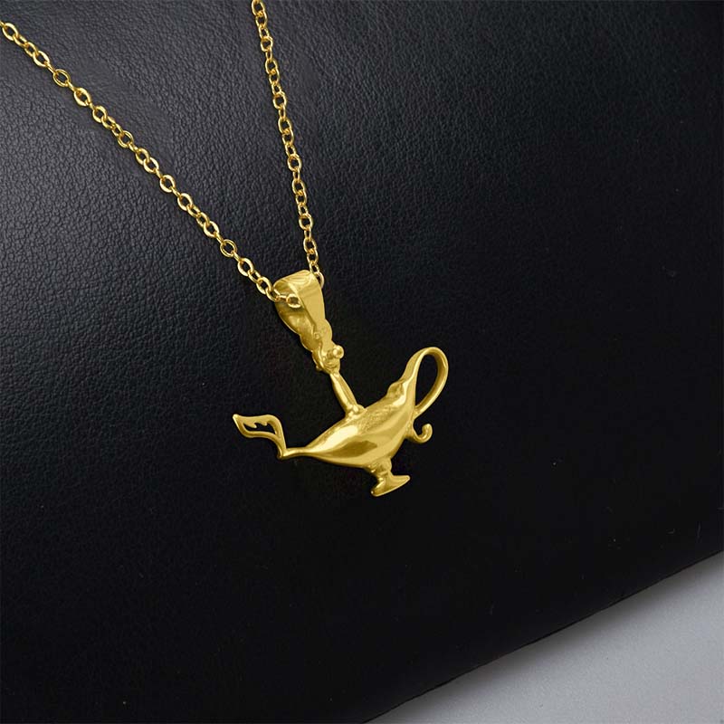 Dije Lampara Aladino  VAROURO Oro 10k | Medalla Amor + Cadena Regalo