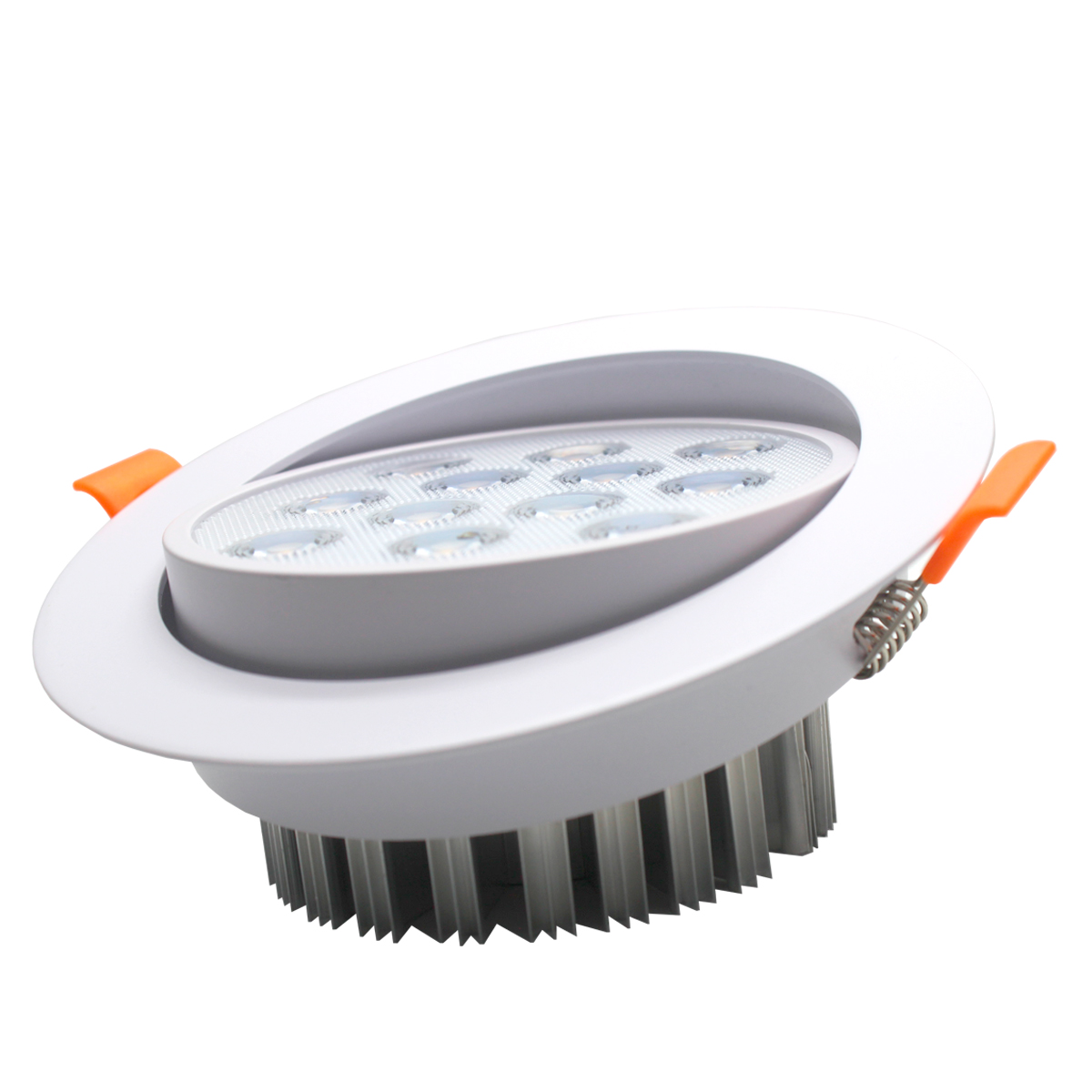 Spot Led 12w Luz Calida, Acabado Blanco 10 Pz